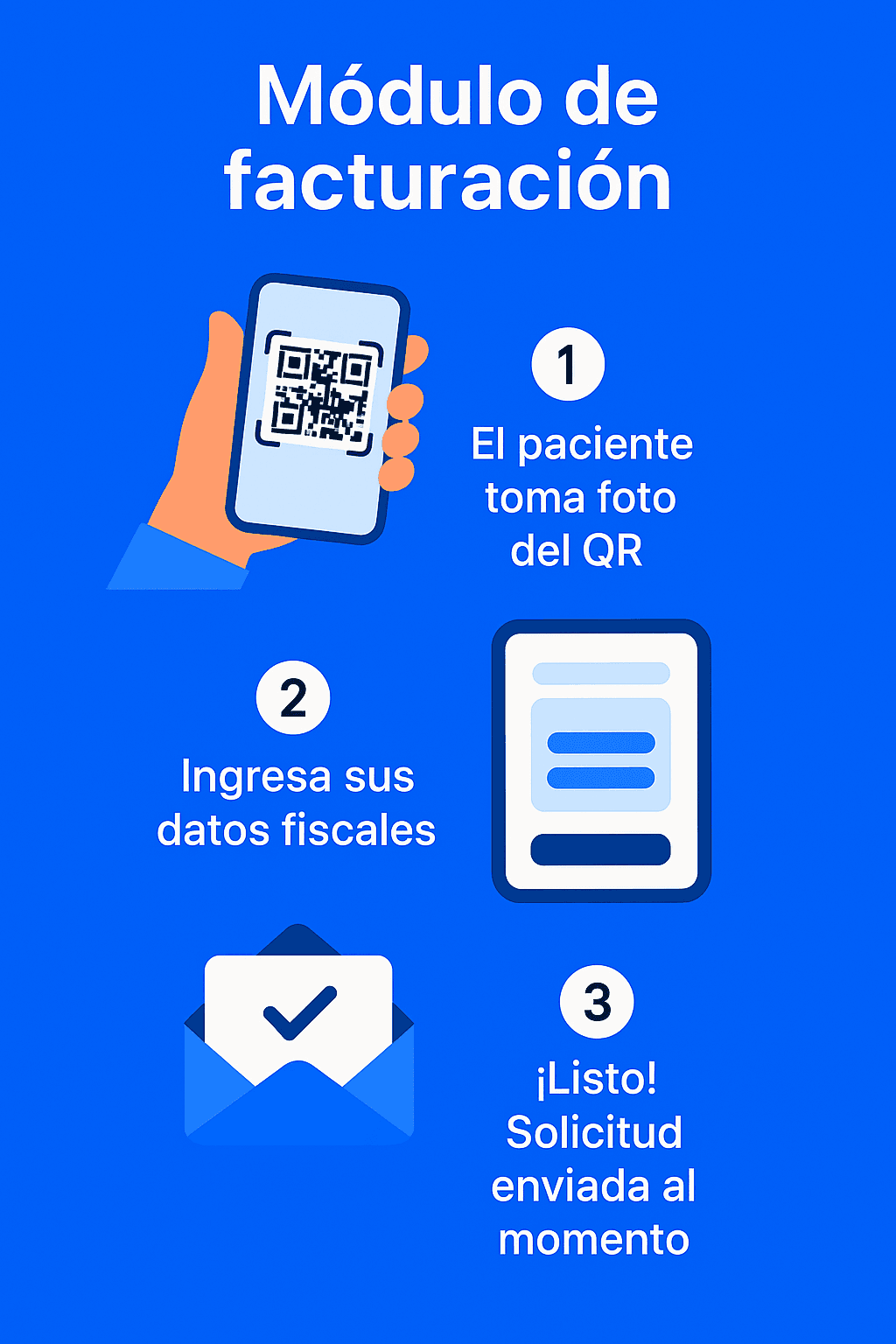 Así de sencillo es generar la factura para tus pacientes.